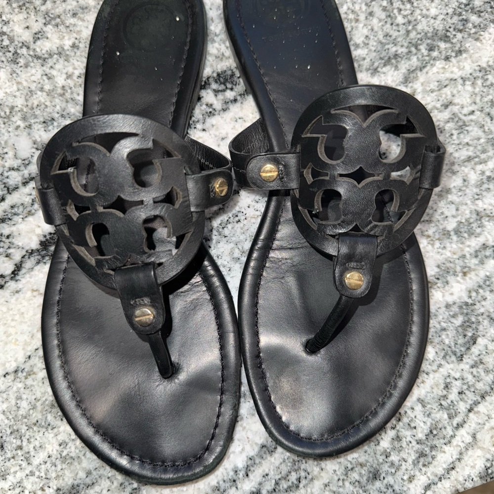 Tory Burch Black Leather Sandals